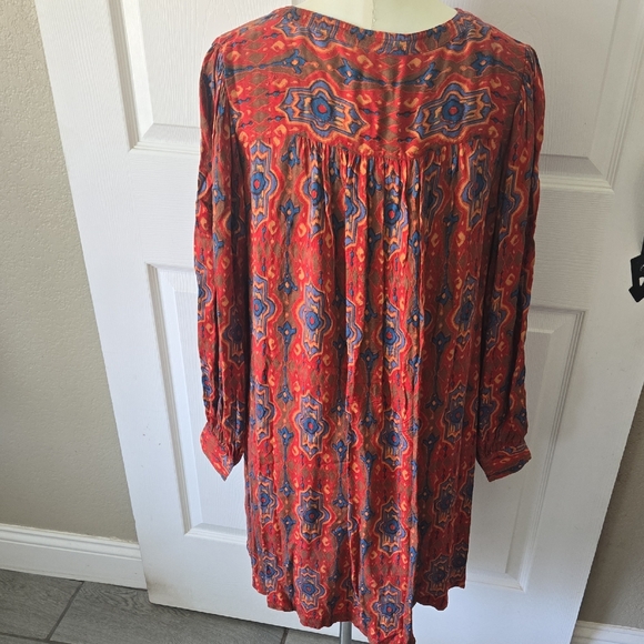 🧡✨‎ Tiny Anthropologie Boho Red Printed Tunic Dress — Size M ✨🧡 AA47 - Picture 10 of 10
